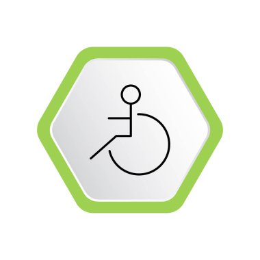 Tekerlekli sandalye kişi grafik vektör illüstrasyon