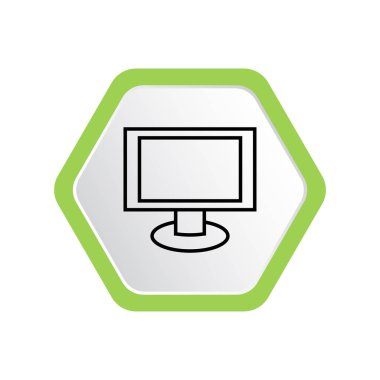 minimal grafik Web simgesi, ekran vektör Illustration, bilgisayar monitörü