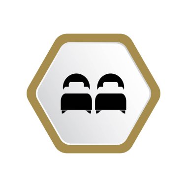 minimal grafik Web simgesi, uyku için iki yatak vektör Illustration 