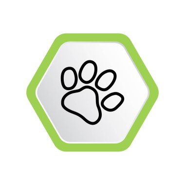 en az grafik Web simgesi, hayvan pençe vektör illüstrasyon 