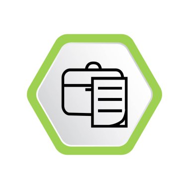 basit, minimal grafik vektör Illustration iş çantası ve kağıt belge 