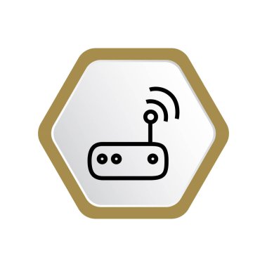 WiFi sinyal ve yönlendirici vektör Illustration