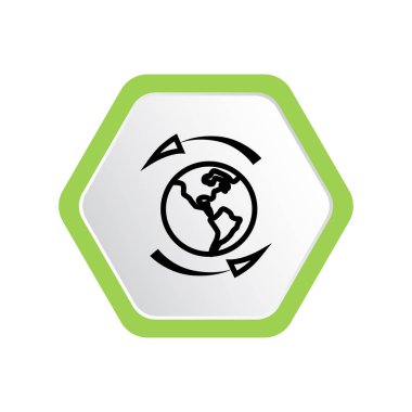 ok ile toprak planya vektör Illustration, dünya simgesi 