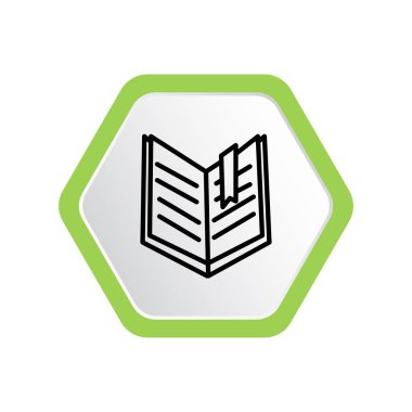 Açık kitap, basit, minimal grafik vektör illüstrasyon 