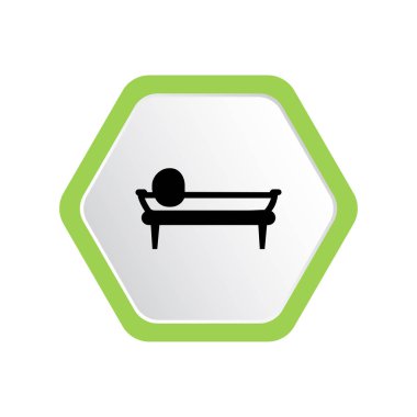 beyaz izole yatak simge vektör çizim 