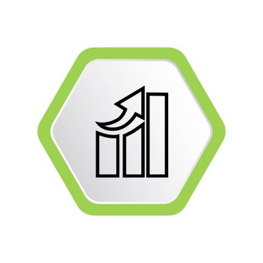 Grafik Web simgesi, büyüyen iş ok vektör illüstrasyon 