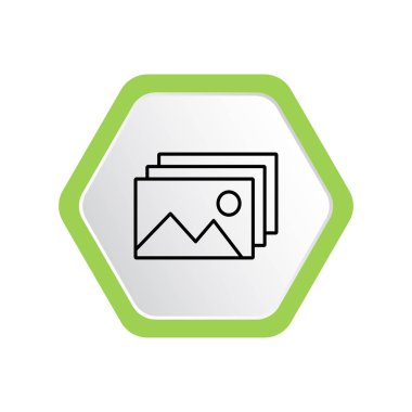 minimal grafik Web simgesi, kağıt resim kartları vektör Illustration 