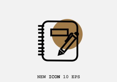 vektör çizim kalem ve kitap günlüğü 