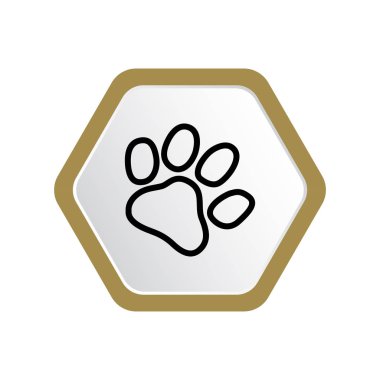 en az grafik Web simgesi, hayvan pençe vektör illüstrasyon 