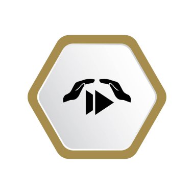 bir sonraki oyun düğmesi bakım alarak insan elleri vektör Illustration 