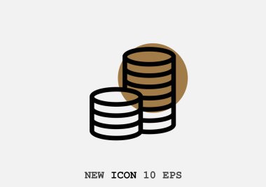 minimal grafik Web simgesi, sikke vektör Illustration 