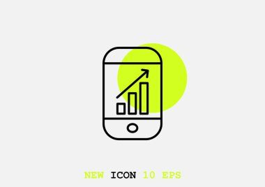 akıllı telefon cep telefonu vektör Illustration, ekranda ok 