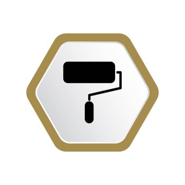 minimal grafik Web simgesi, boya silindiri vektör Illustration