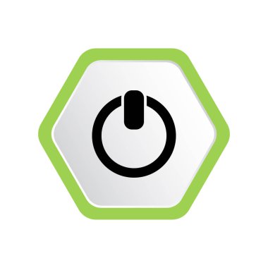 minimal grafik Web simgesi, itme güç düğmesi vektör illüstrasyon 