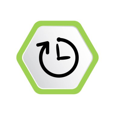 çalışma süresi, saat ok minimalist vektör Illustration 