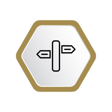 minimal grafik Web simgesi, yön ile tahta vektör Illustration 