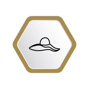 basit, en az grafik vektör illüstrasyon yaz şapka 