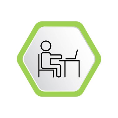 dizüstü bilgisayar ile çalışan iş kişinin vektör Illustration 