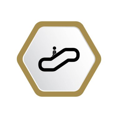 minimal grafik Web simgesi, yürüyen merdiven üzerinde insan vektör Illustration 