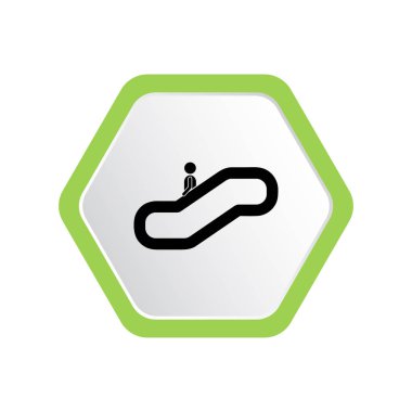 minimal grafik Web simgesi, yürüyen merdiven üzerinde insan vektör Illustration 