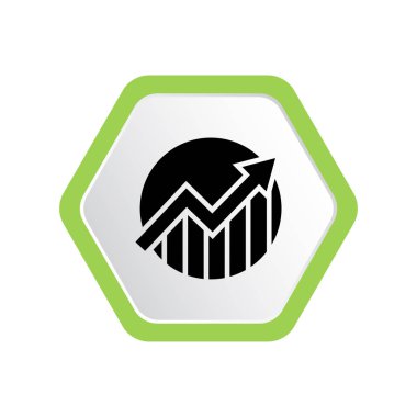 Grafik Web simgesi, büyüyen iş ok vektör illüstrasyon 