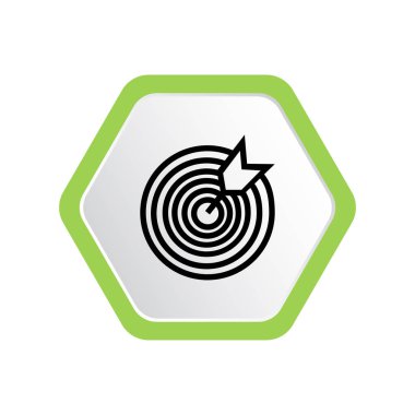 basit, en az grafik vektör çizim gol hedef, ok vektör ile dart tahtası