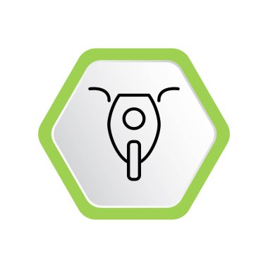 minimal grafik Web simgesi, Bisiklet moto scooter vektör illüstrasyon