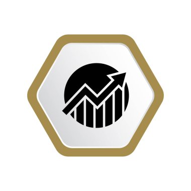 Grafik Web simgesi, büyüyen iş ok vektör illüstrasyon 