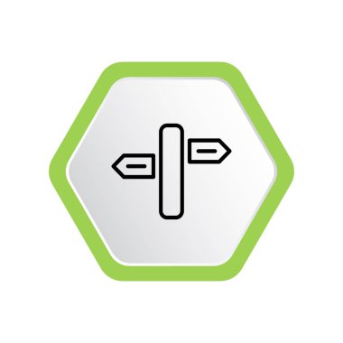 minimal grafik Web simgesi, yön ile tahta vektör Illustration 