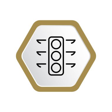 minimal grafik Web simgesi, trafik ışık vektör illüstrasyon