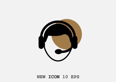 kulaklık mikrofon ile avatar erkek kafası vektör Illustration 