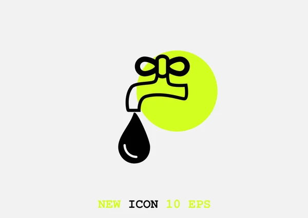 Icono Web Gráfico Mínimo Ilustración Vectorial Grúa Con Gota Agua — Vector de stock