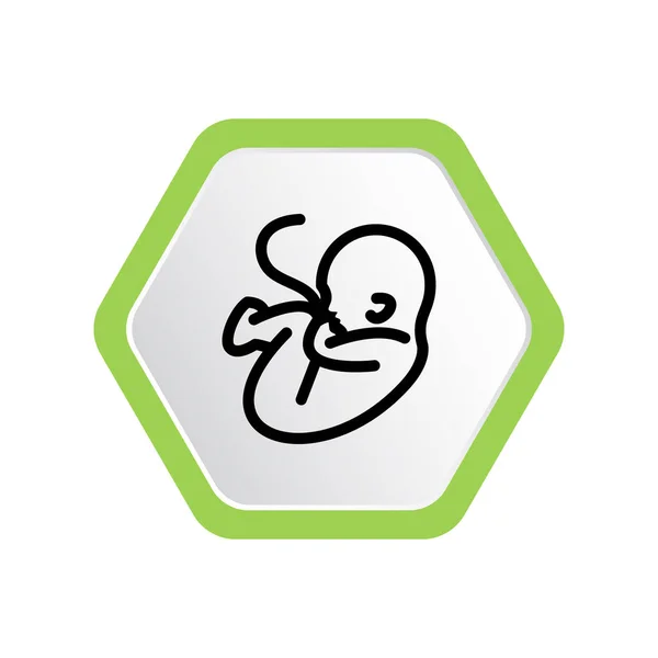 Icona Web Grafica Minima Illustrazione Vettoriale Del Bambino Embrione — Vettoriale Stock