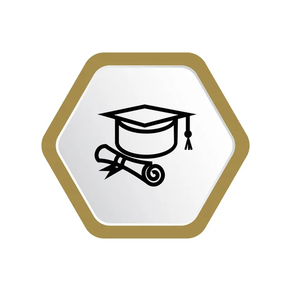 Ilustración Vectorial Diploma Sombrero Graduación — Vector de stock