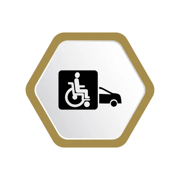 車の車椅子の人のグラフィックベクトルイラスト — ストックベクタ