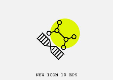 DNA ve atomların grafik vektör Illustration 