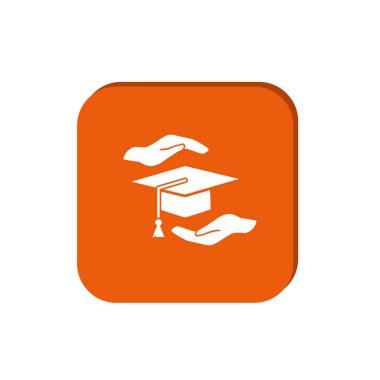 Mezuniyet şapka elleri ile vektör çizim 