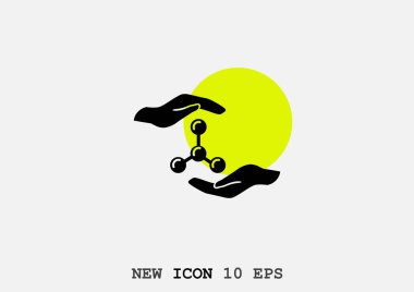 Atom moleküllerinin Bakımı insan elleri vektör Illustration