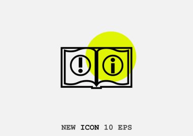 kitap bilgi web simgesi. vektör tasarımı