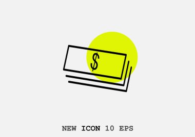 minimal grafik Web simgeleri, iş para vektör Illustration 