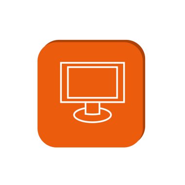 minimal grafik Web simgesi, ekran vektör Illustration, bilgisayar monitörü
