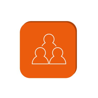 İnsanlar basit web simgesi, anahat vektör çizim grup
