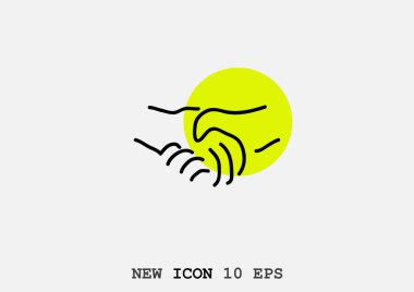 en az grafik Web simge illüstrasyon insanlar el sıkışması vektör 