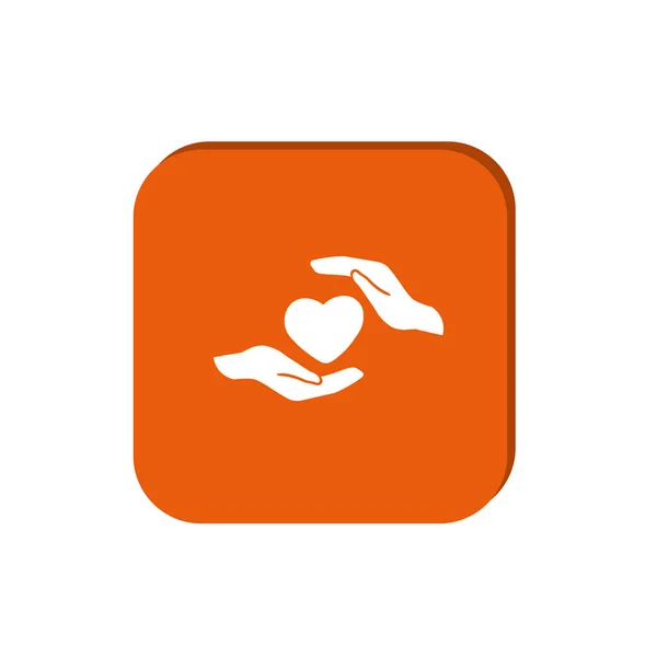 Web Icon Vector Illustratie Van Handen Holding Heart Shape — Stockvector