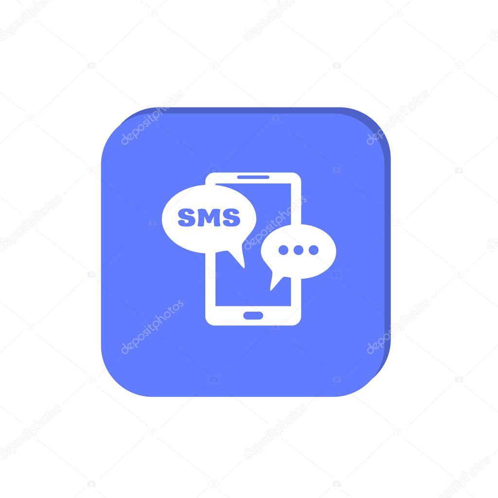 Smartphone with sms bubbles icon