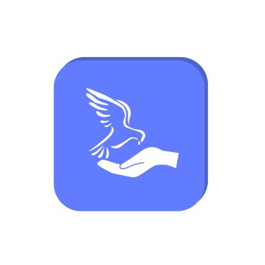 Güvercin ile kalp basit simgesi