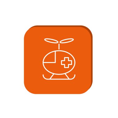 en az grafik Web simgesi, ambulans helikopter vektör illüstrasyon
