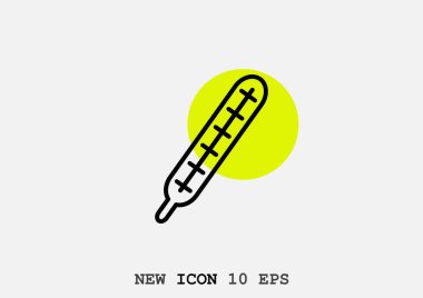 minimal grafik Web simgesi, termometre vektör illüstrasyon