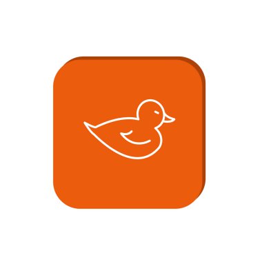 en az grafik Web simgesi, küçük kuş ördek vektör illüstrasyon 