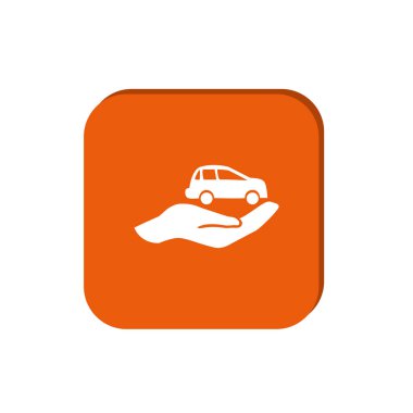 minimal grafik Web simgesi, insan elinde araba vektör Illustration 